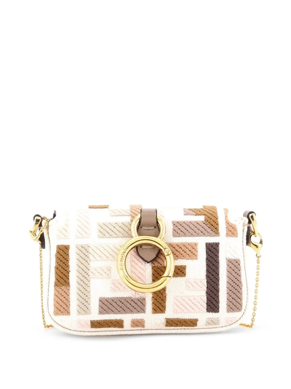 Fendi Pre-owned Bandolera Chain Baguette Nano De Lona Con Monograma Zucca Y Charm - Marrón 