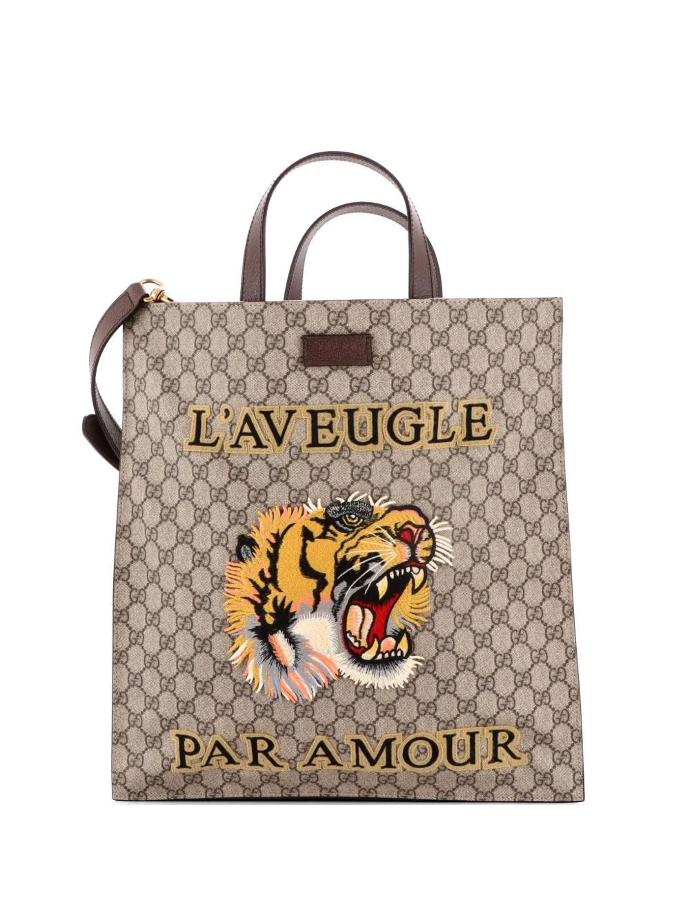 Gucci Pre-Owned Convertible Soft Open Printed GG Coated Canvas Tall tote bag - Marrone