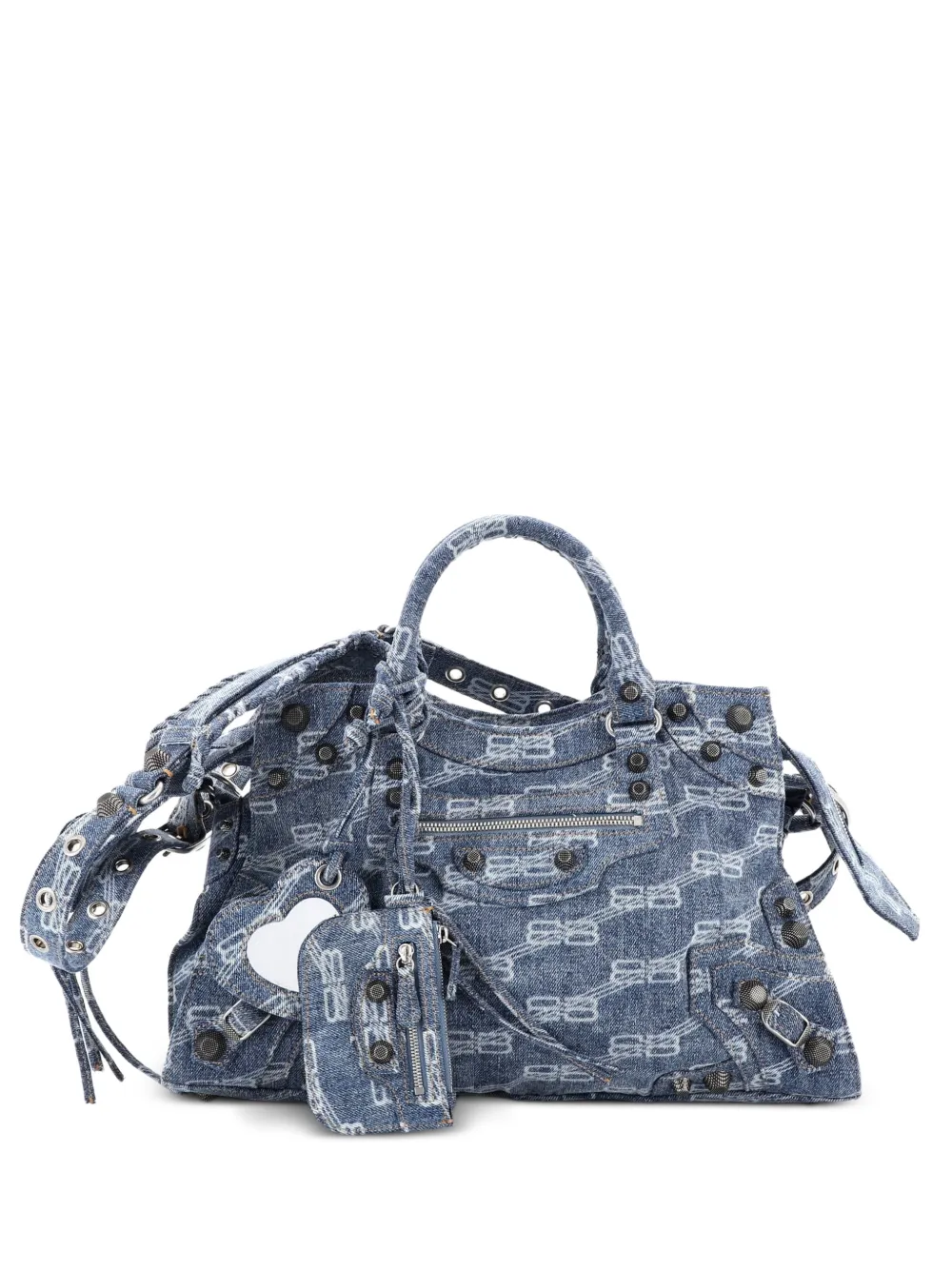 Balenciaga Pre-Owned Neo Cagole City Bag BB Denim Medium shoulder bag - Blu
