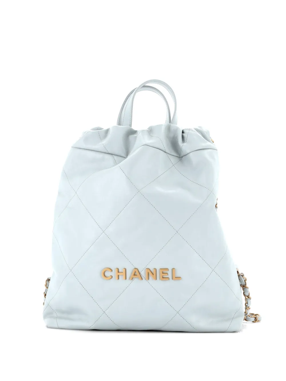 CHANEL Pre-Owned 22 Chain Quilted Calfskin Medium backpack - Blu