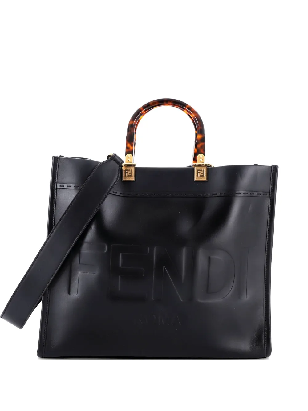 Fendi Pre-Owned Sunshine Shopper Leather Medium tote bag - Nero