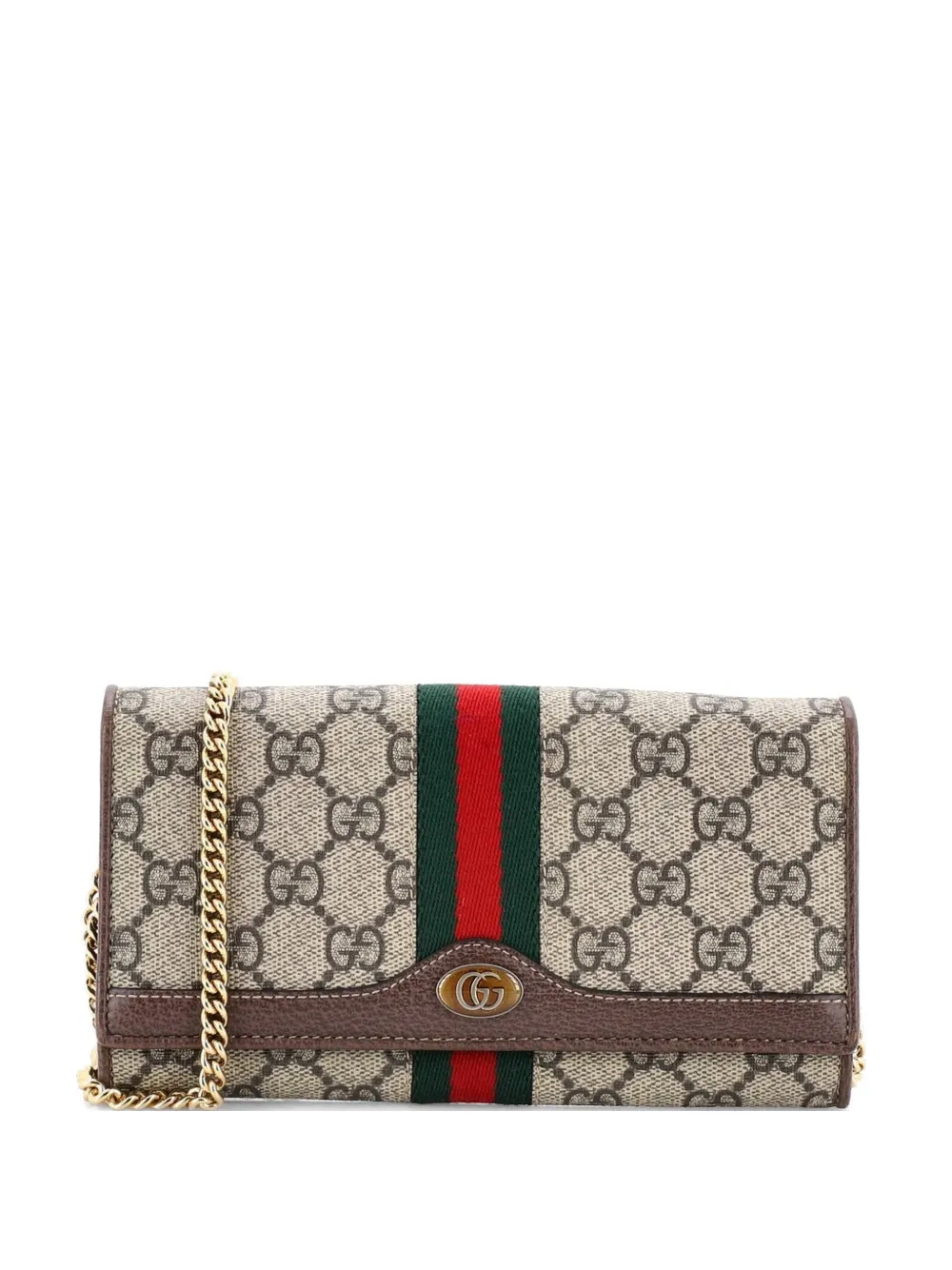 Gucci Pre-Owned Ophidia Chain Wallet GG Coated Canvas crossbody bag - Marrone