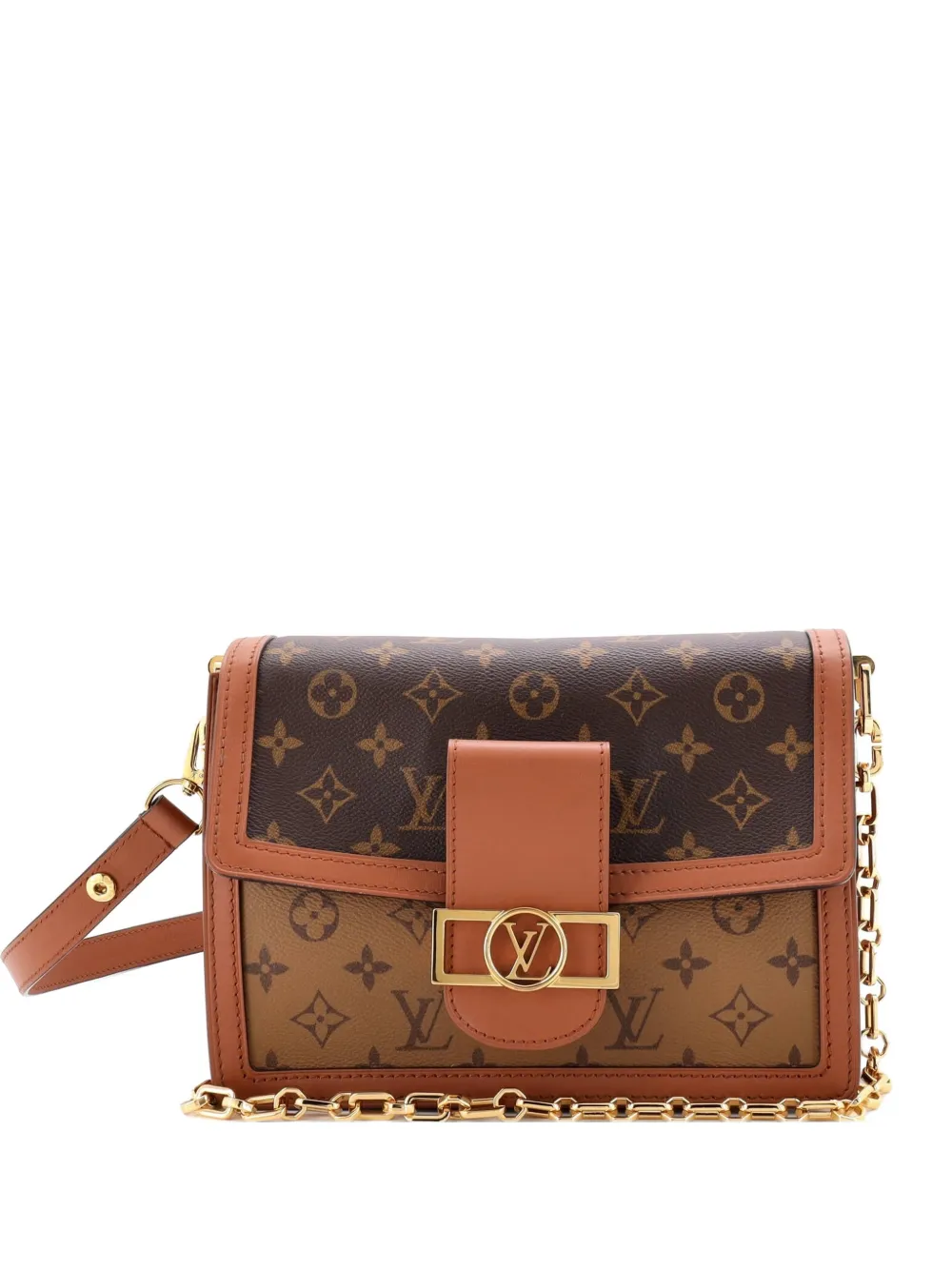 Louis Vuitton Pre-Owned Borsa a spalla Dauphine MM in tela Reverse Monogram - Marrone