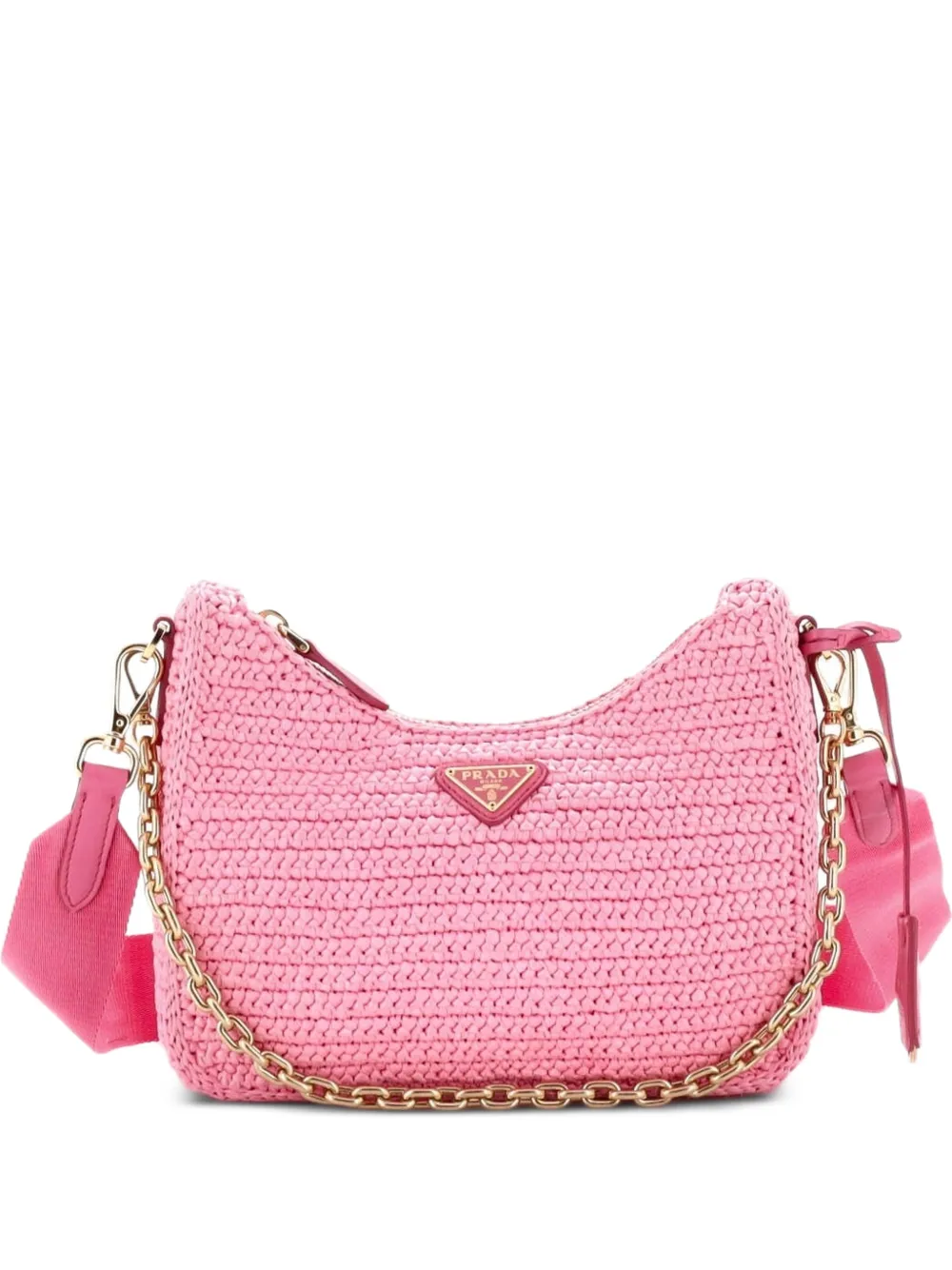 Prada Pre-Owned Re-Edition 2005 Shoulder Bag Raffia Small crossbody bag - Rosa