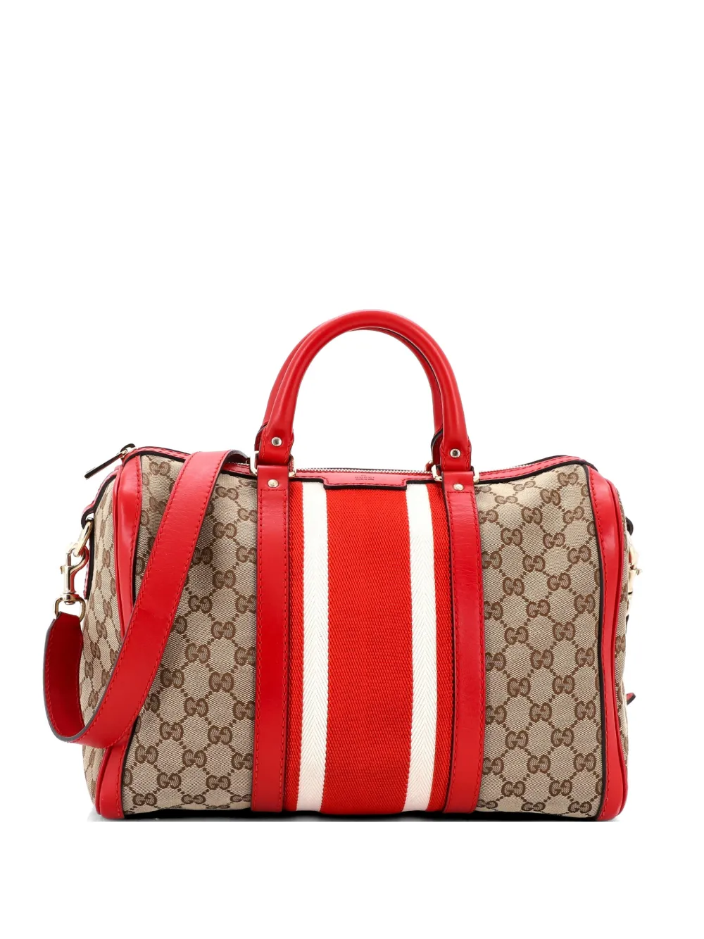 Gucci Pre-Owned Vintage Web Boston Bag GG Canvas Medium satchel - Marrone