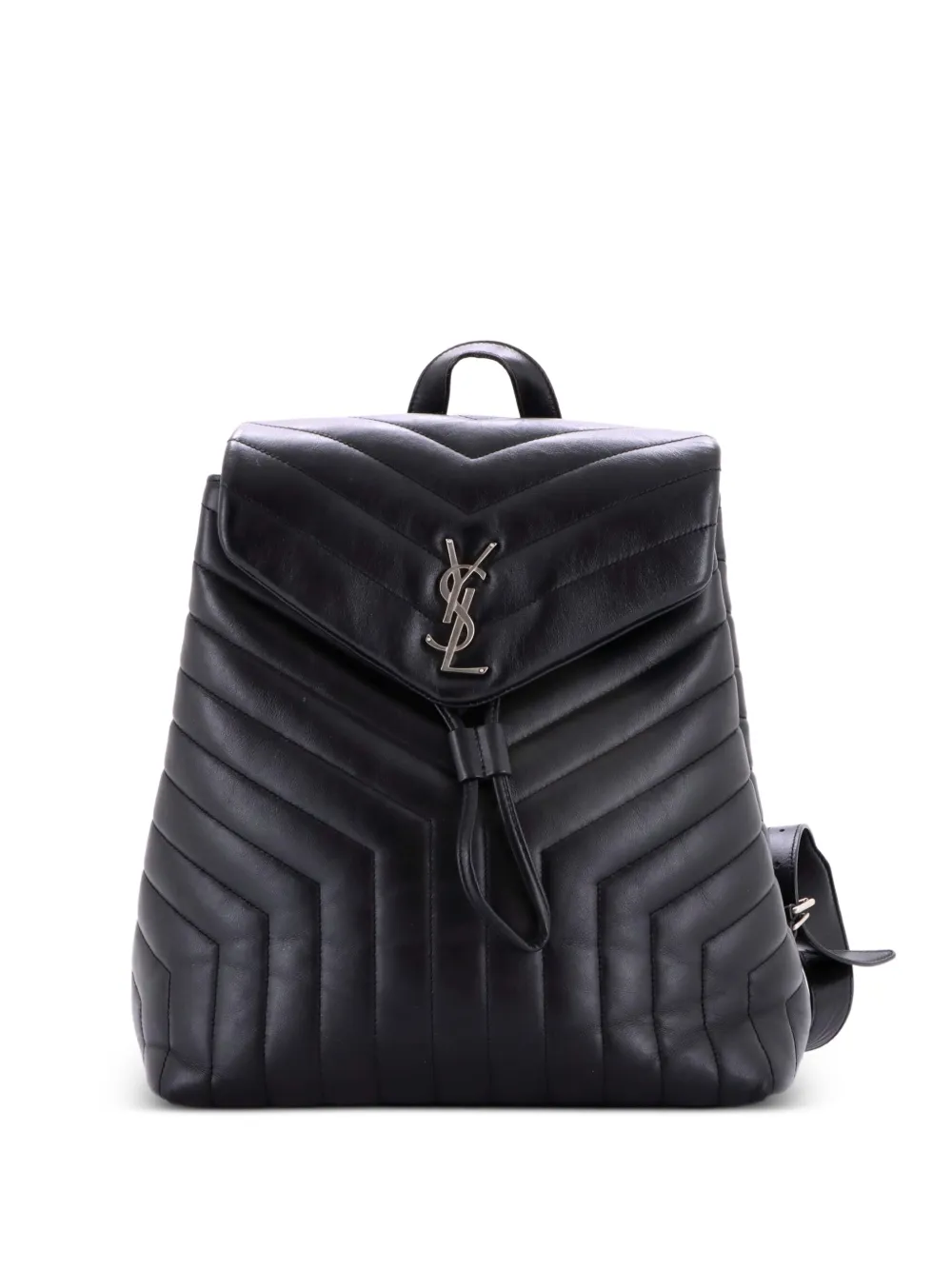 Saint Laurent Pre-Owned LouLou Matelasse Chevron Leather Medium backpack - Schwarz