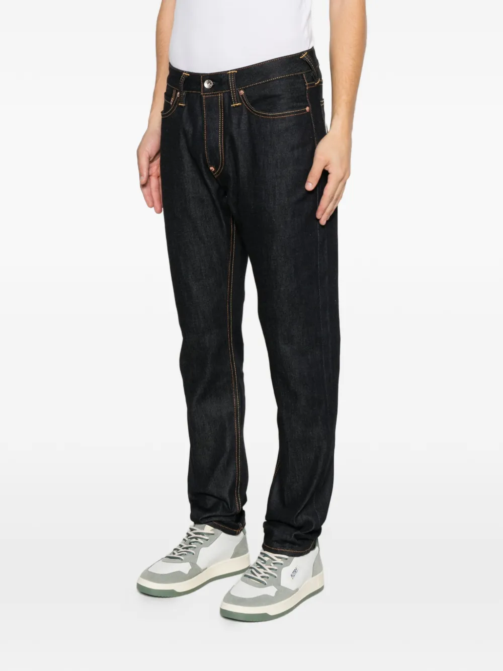  Evisu Vaqueros Ajustados Con Estampado Seagull - Azul 