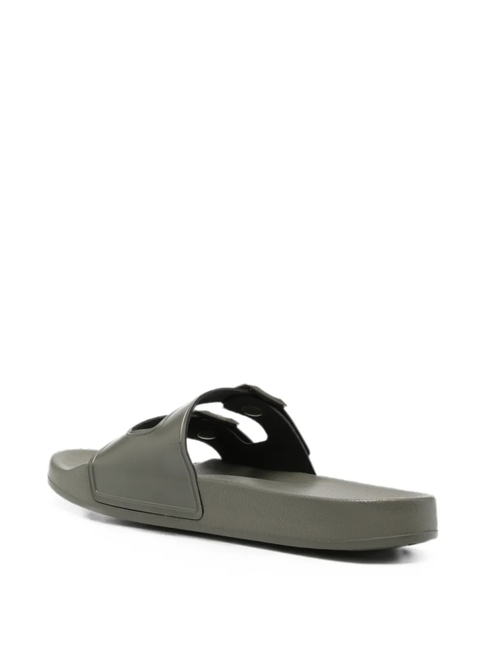 Emporio Armani buckle-strap slides Groen