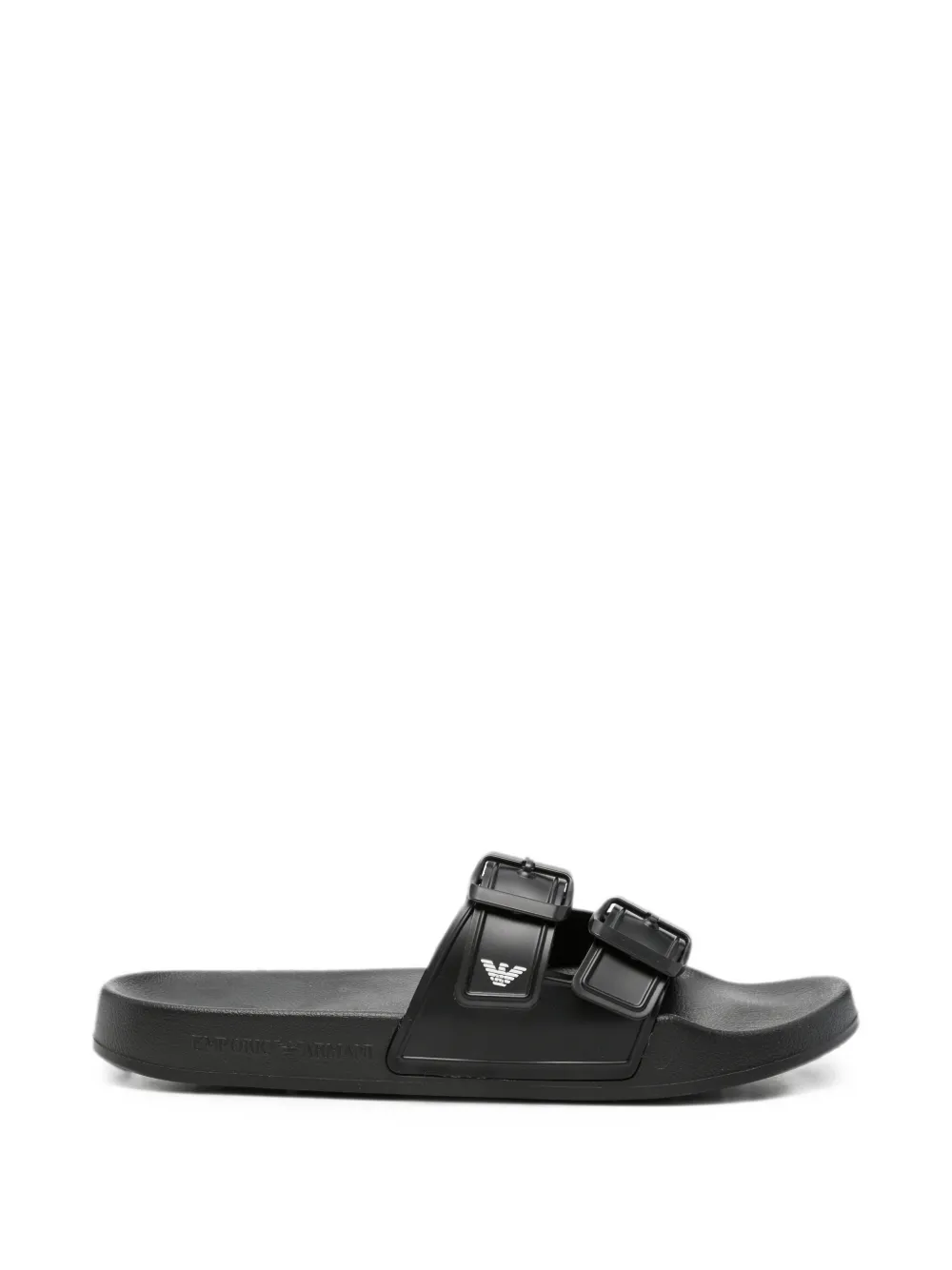 Emporio Armani Pantoletten mit Schnallenverschluss - Schwarz