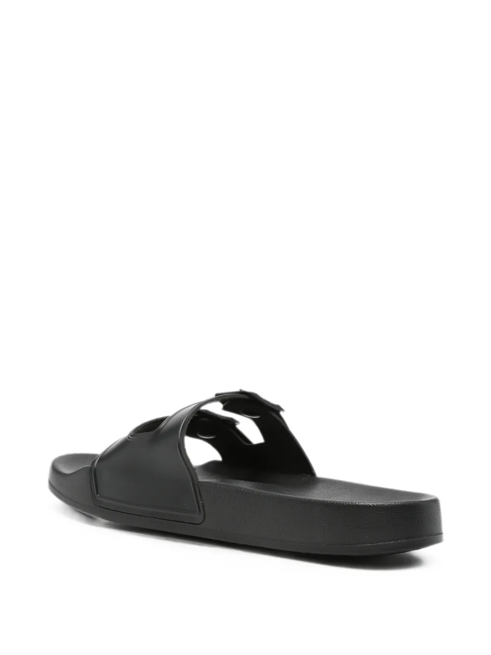 Emporio Armani Slippers met gespdetails Zwart