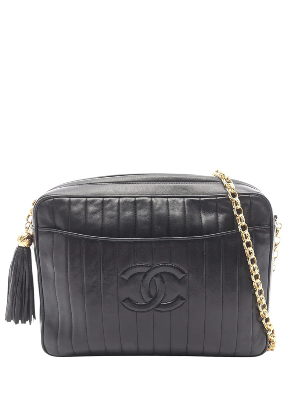 CHANEL Pre-Owned 1994-1996 Mademoiselle Quilted Lambskin Tassel Camera Bag crossbody bag - Nero