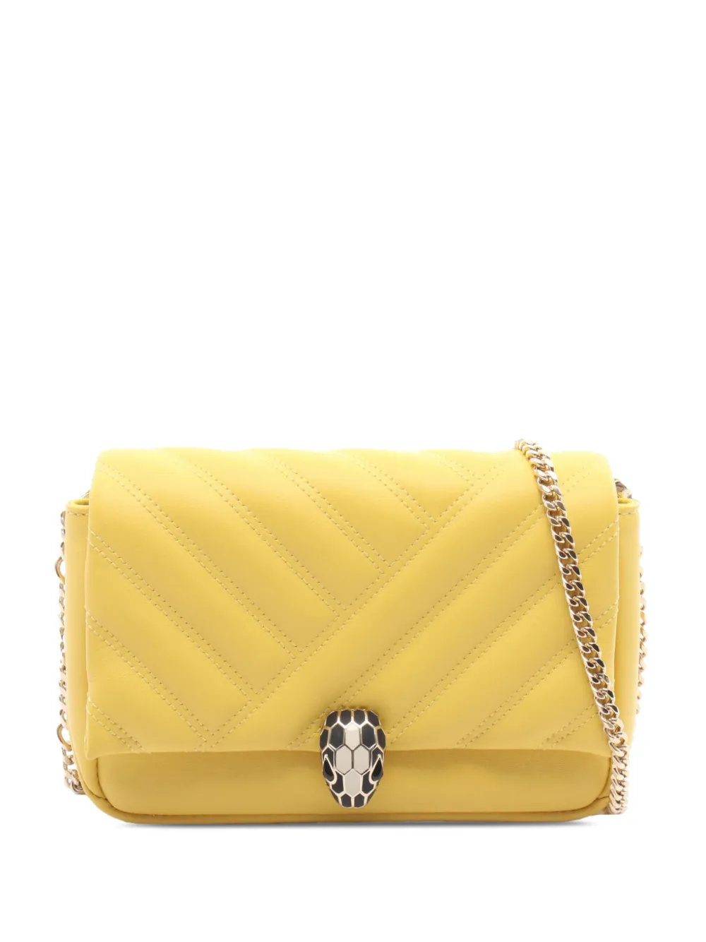 Bvlgari Pre-Owned 2010-2026 Quilted Leather Serpenti Forever Cabochon crossbody bag - Giallo