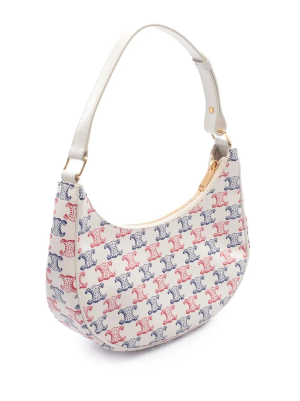 Celine Pre-Owned 2021-2026 Triomphe Coated Canvas Ava shoulder bag - Bianco