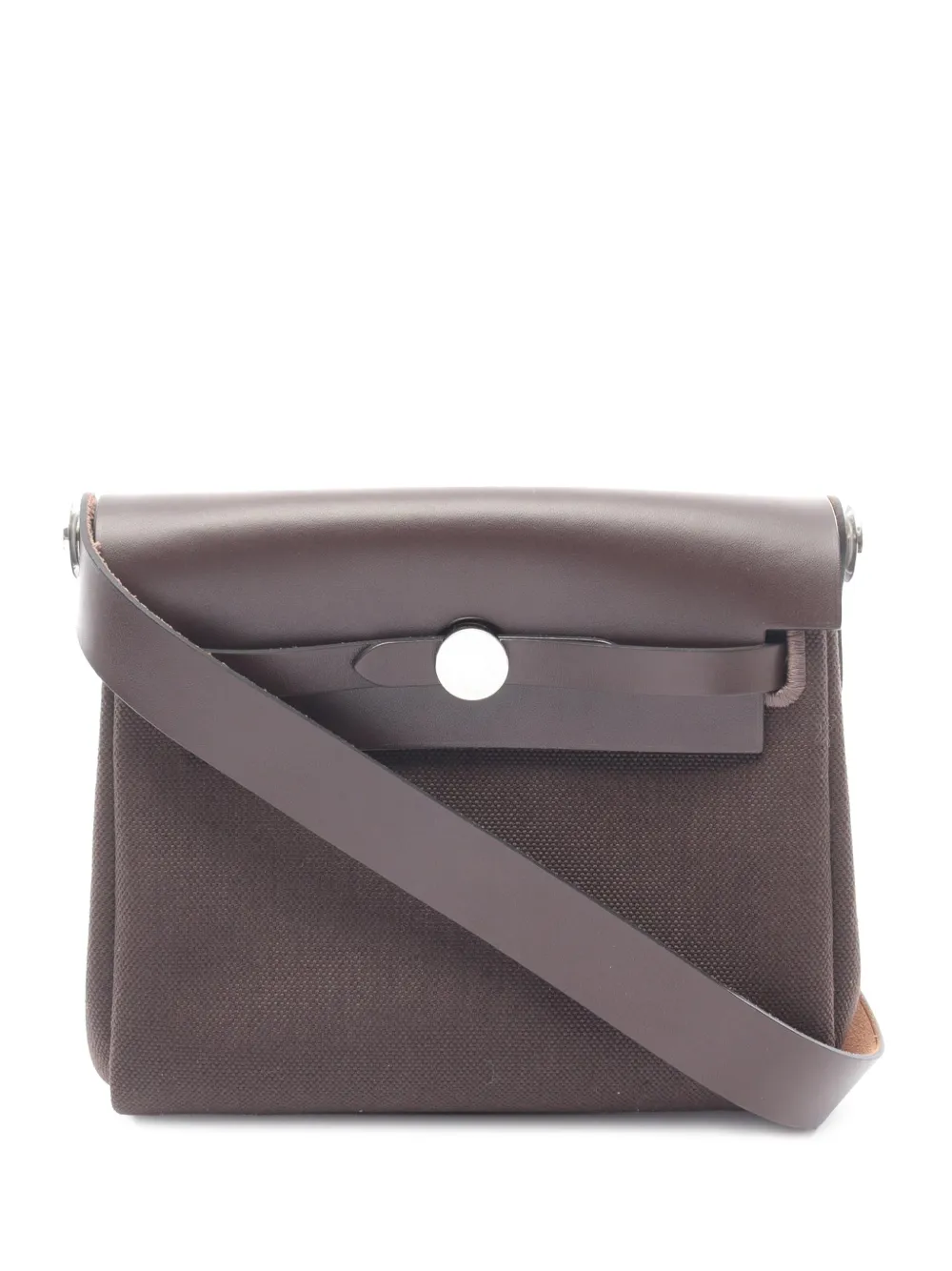 Hermès Pre-Owned 2024 Toile and Vache Hunter Herbag Zip 20 crossbody bag - Braun