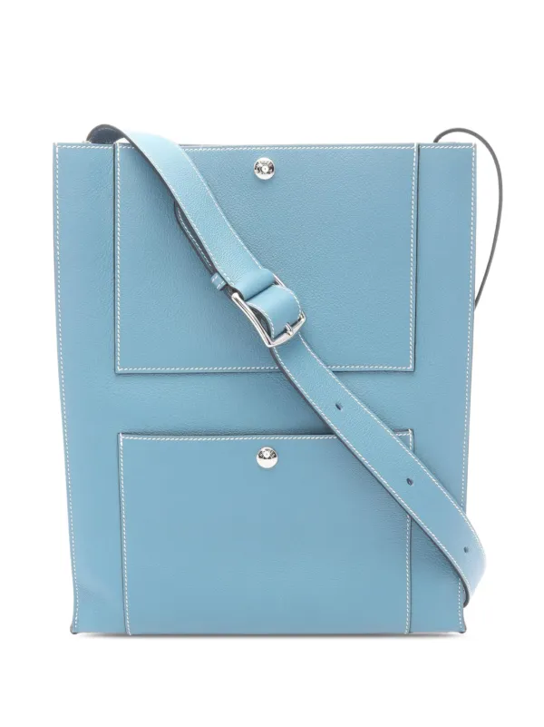 Hermès Pre-owned 2024 Evercolor Cab H Crossbody Bag in Blue
