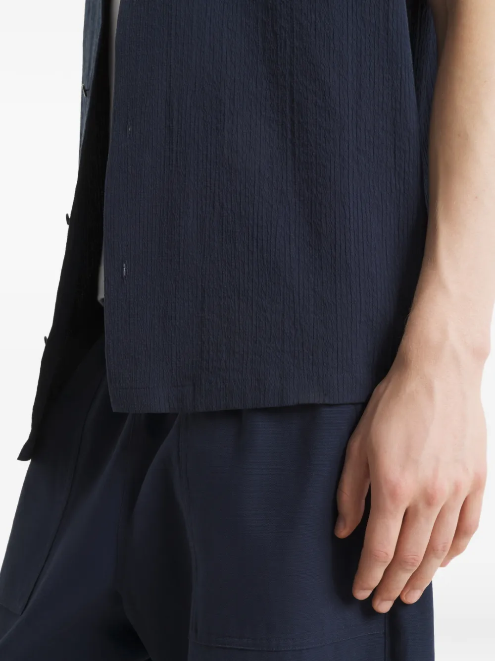 Maison Kitsuné Overhemd met korte mouwen Blauw