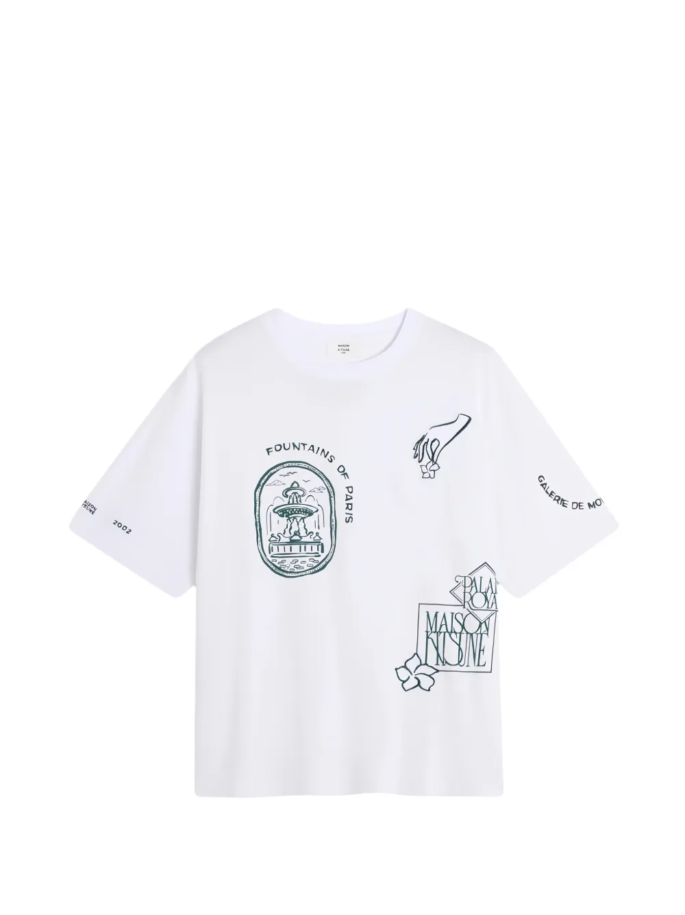 Maison Kitsuné Art Nouveau graphic-print T-shirt - Bianco