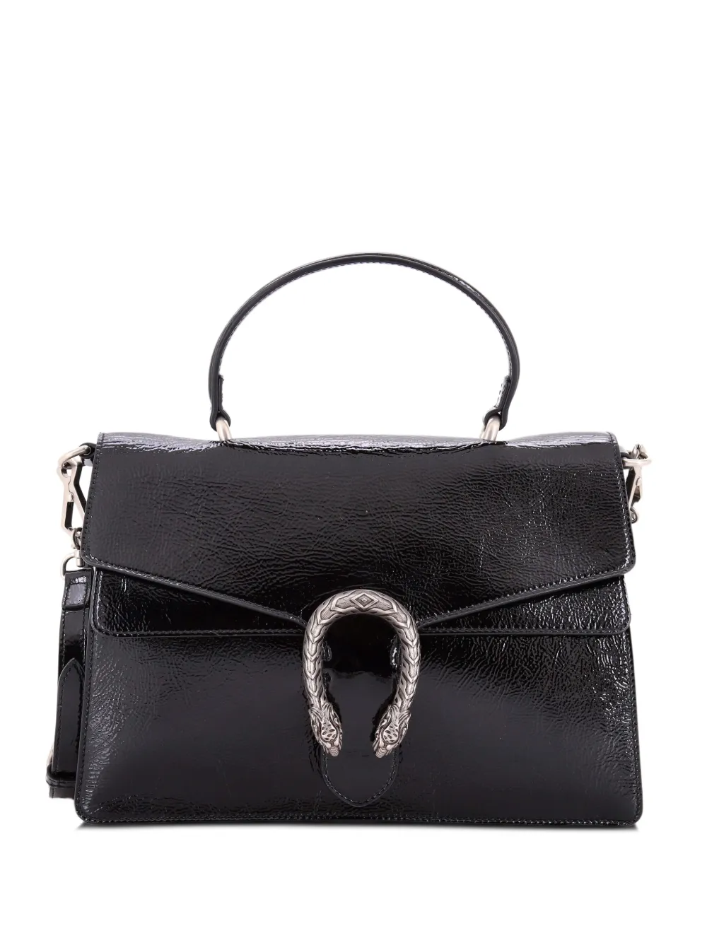 Gucci Pre-Owned Dionysus Convertible Top Handle Bag Patent Medium satchel - Nero