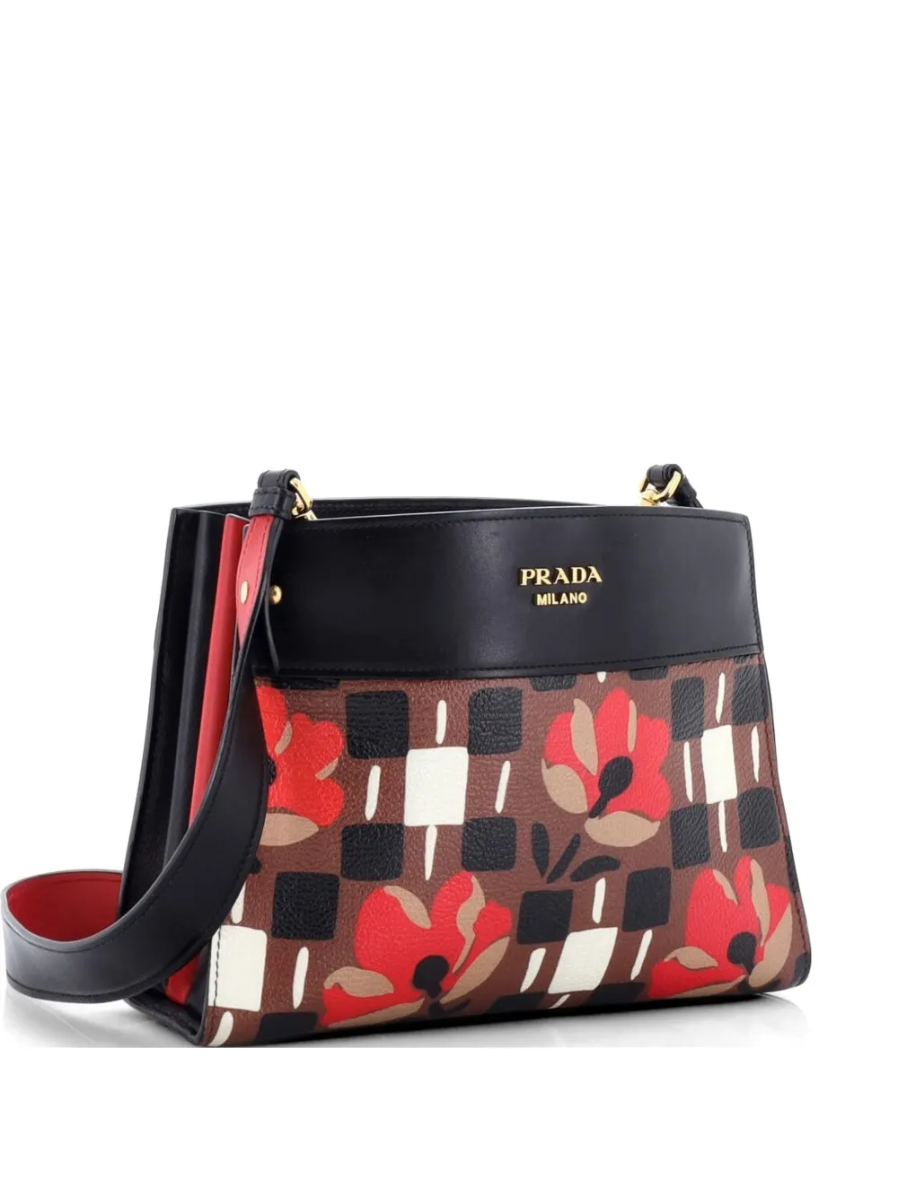 Prada Pre-Owned Bibliotheque Shoulder Bag Printed Leather Small crossbody bag - Multicolore