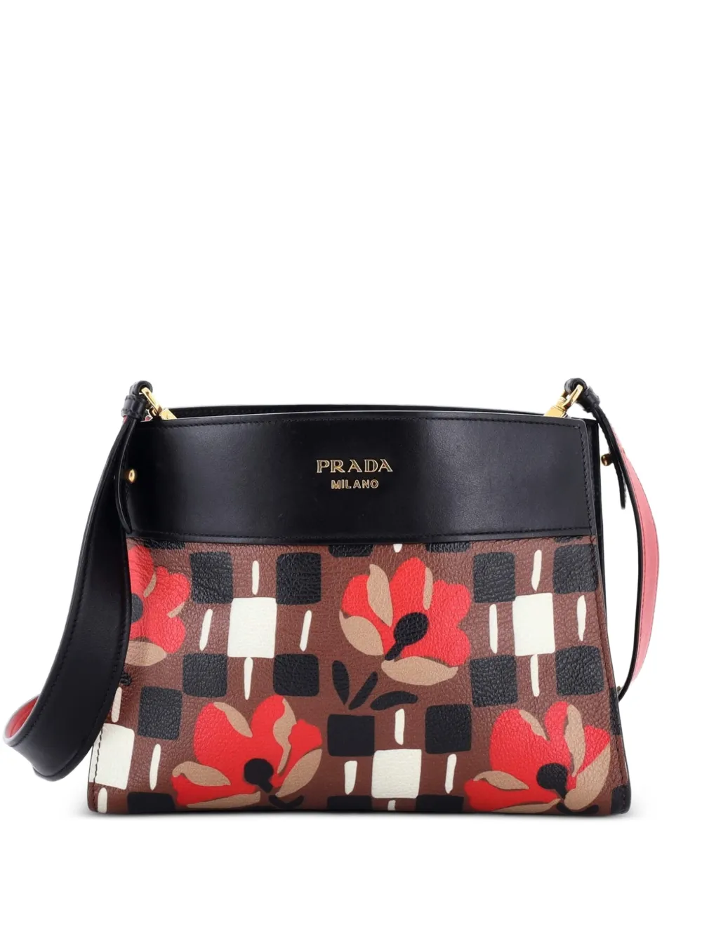 Prada Pre-Owned Bibliotheque Shoulder Bag Printed Leather Small crossbody bag - Multicolore