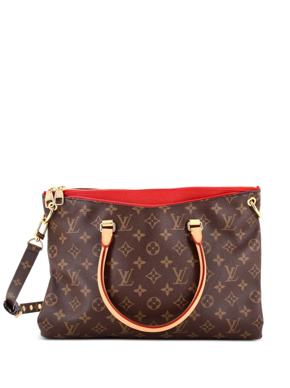Louis Vuitton Pre-Owned Pallas Tote Monogram Canvas with Leather shoulder bag - Rosso