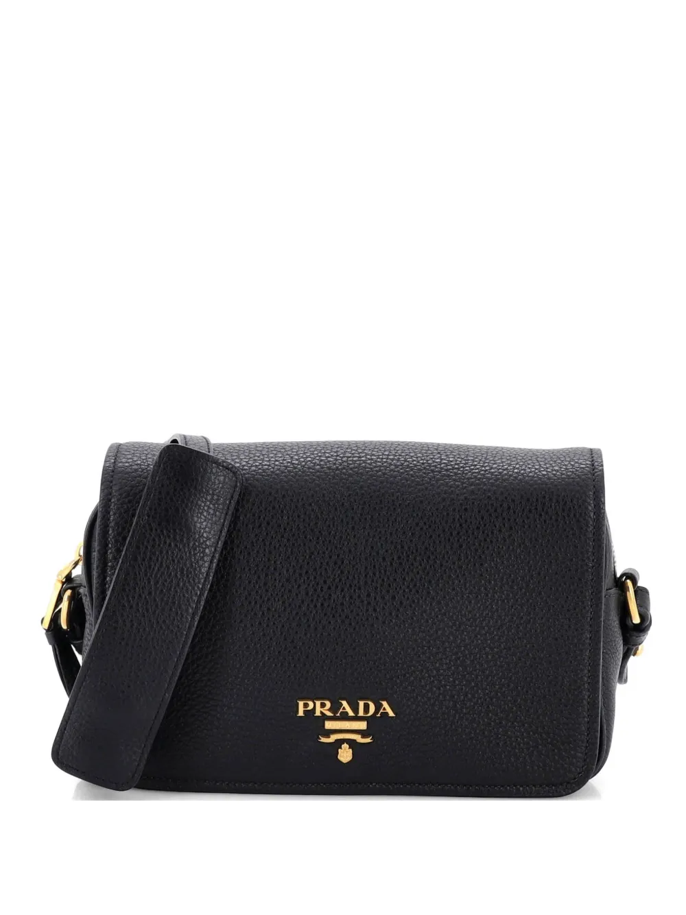 Prada Pre-Owned Flap Zip Vitello Phenix Small crossbody bag - Nero