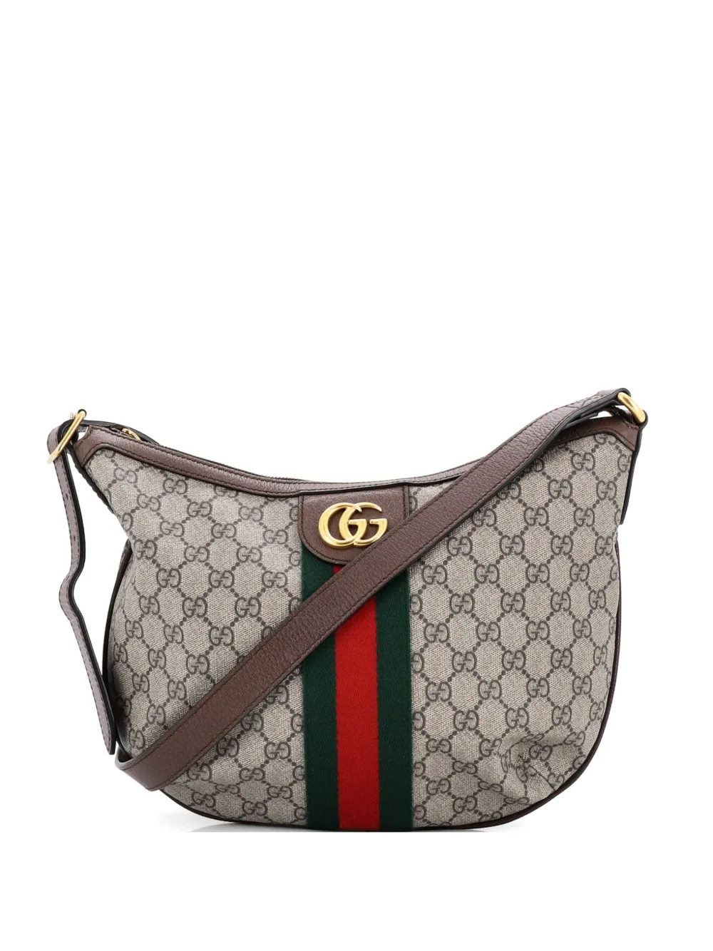 Gucci Pre-Owned Ophidia Half Moon Hobo GG Coated Canvas Small crossbody bag - Marrone