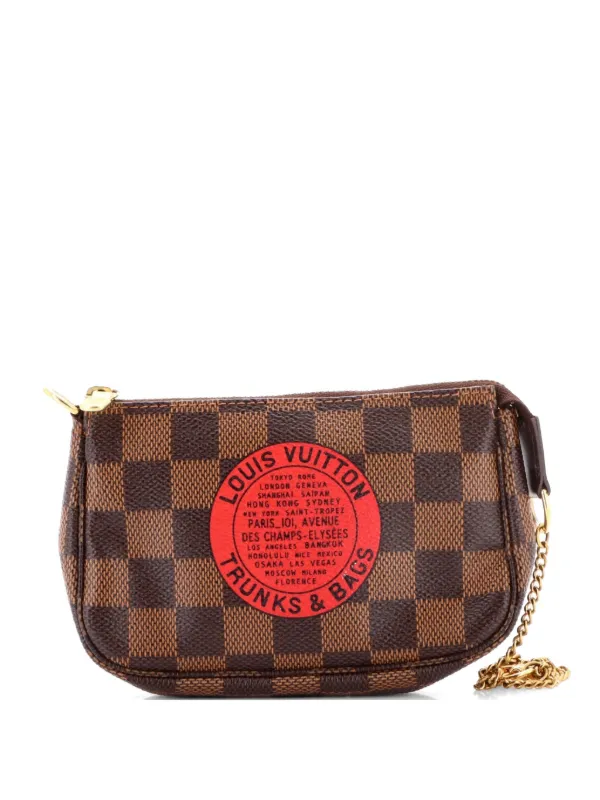 Louis Vuitton Pre-owned Pochette Accessoires Limited Edition Damier Mini Clutch Bag in Brown