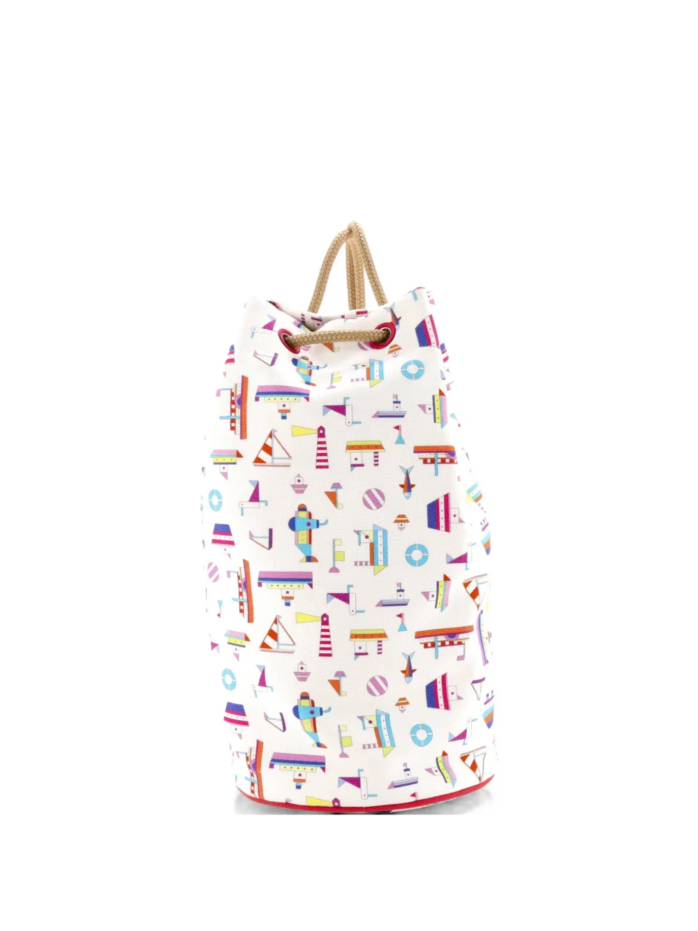 Hermès Pre-Owned Petit Chalutier Duffle Bag Printed Canvas travel bag - Multicolore