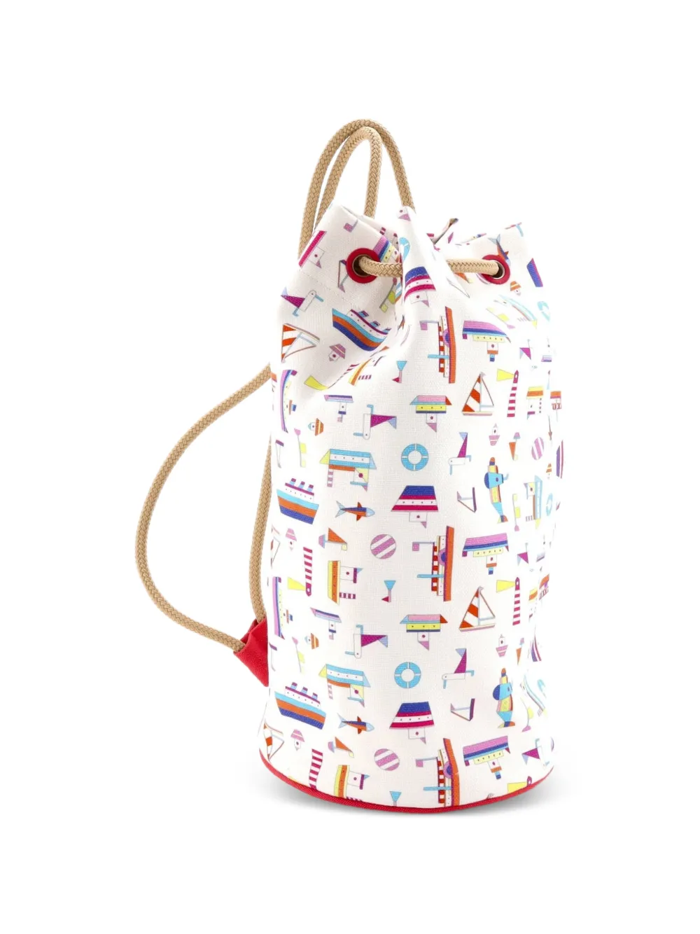 Hermès Pre-owned Petit Chalutier Duffle Bag Printed Canvas Travel Bag in Multicolour, view 3