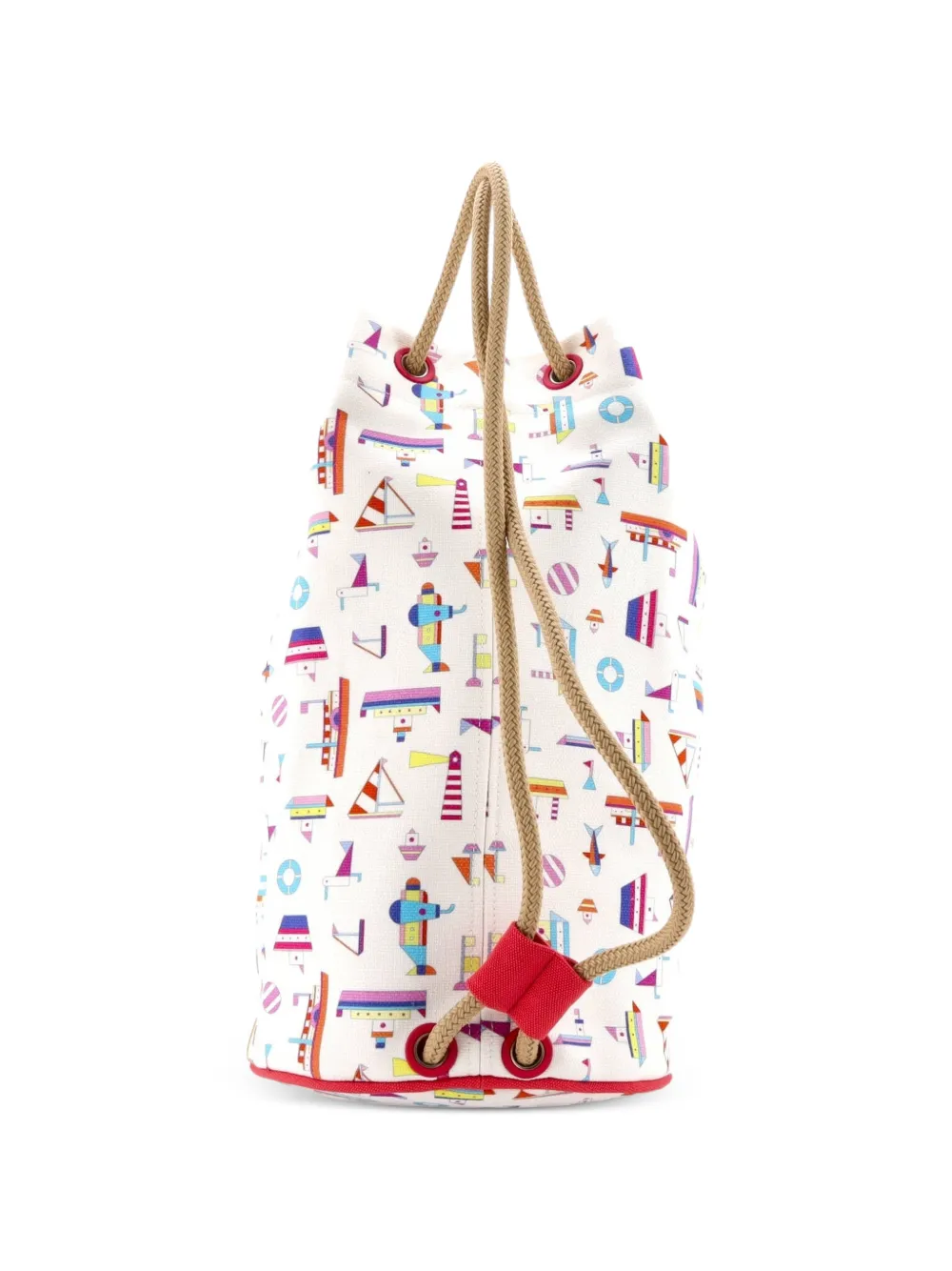 Hermès Pre-owned Petit Chalutier Duffle Bag Printed Canvas Travel Bag in Multicolour, view 2