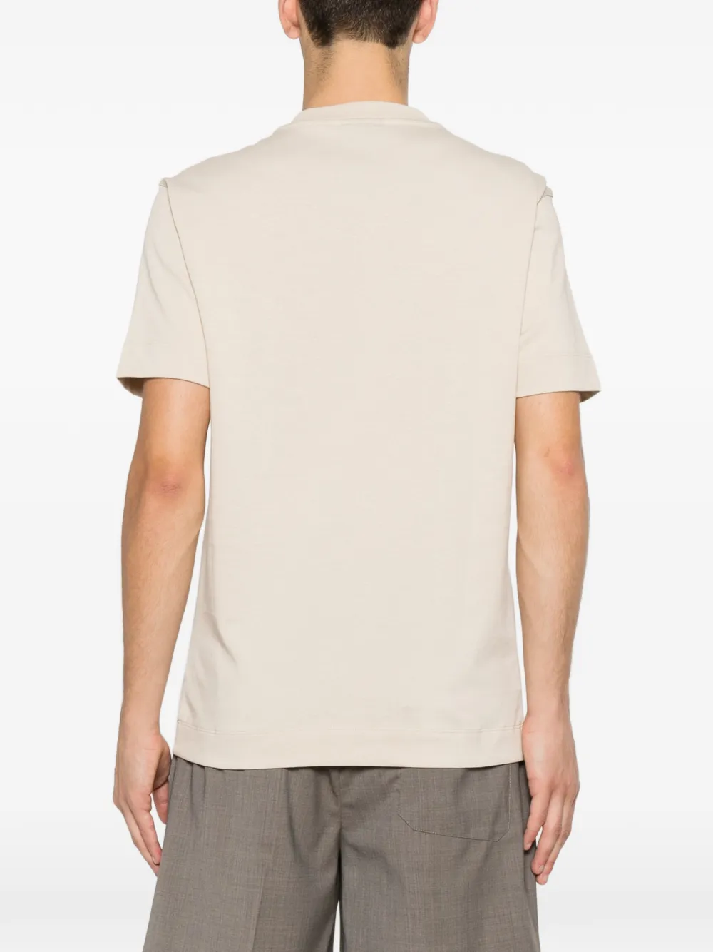 Emporio Armani T-shirt met geborduurd logo Beige