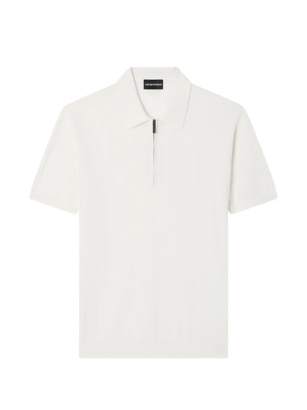 Emporio Armani ribbed-knit half-zip polo shirt - Toni neutri