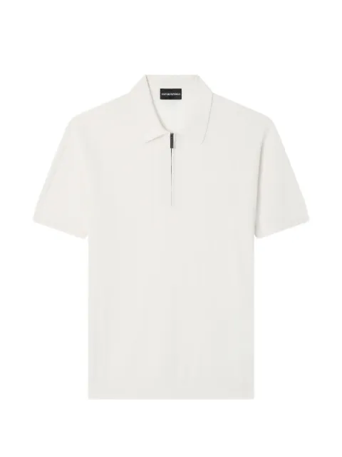 Emporio Armani ribbed-knit half-zip polo shirt