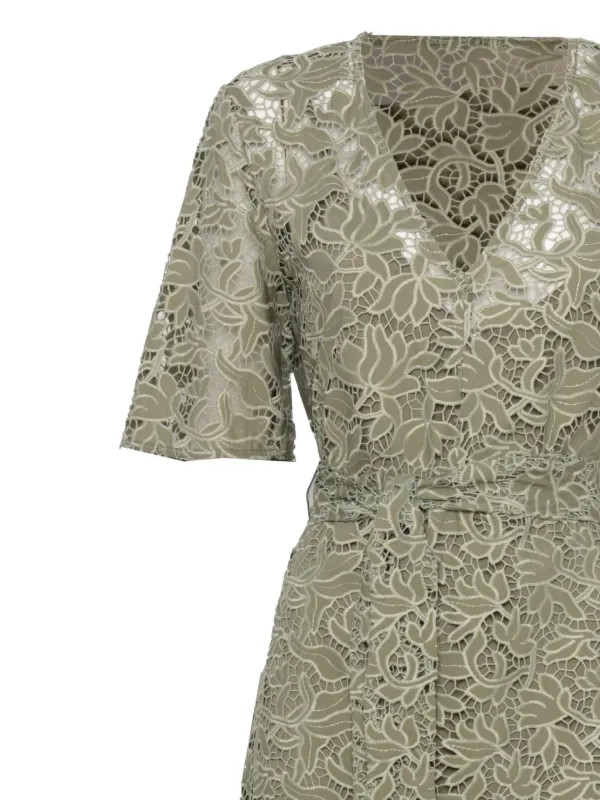 floral lace belted dress Deelia Floral Lace Belted Mini Dress VICI