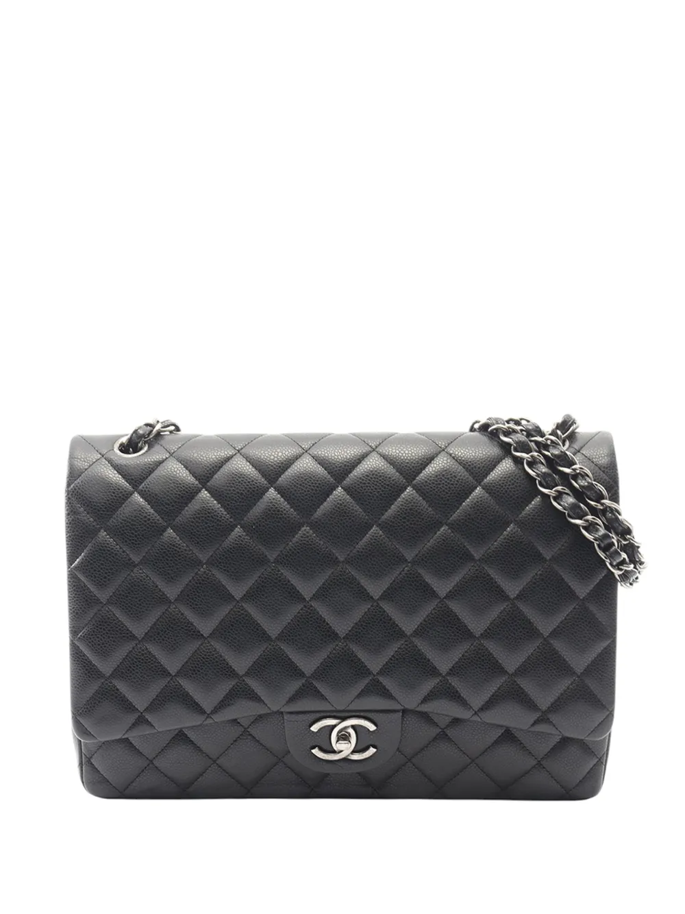 CHANEL Pre-Owned 2015-2016 Large Caviar Double Flap shoulder bag - Nero