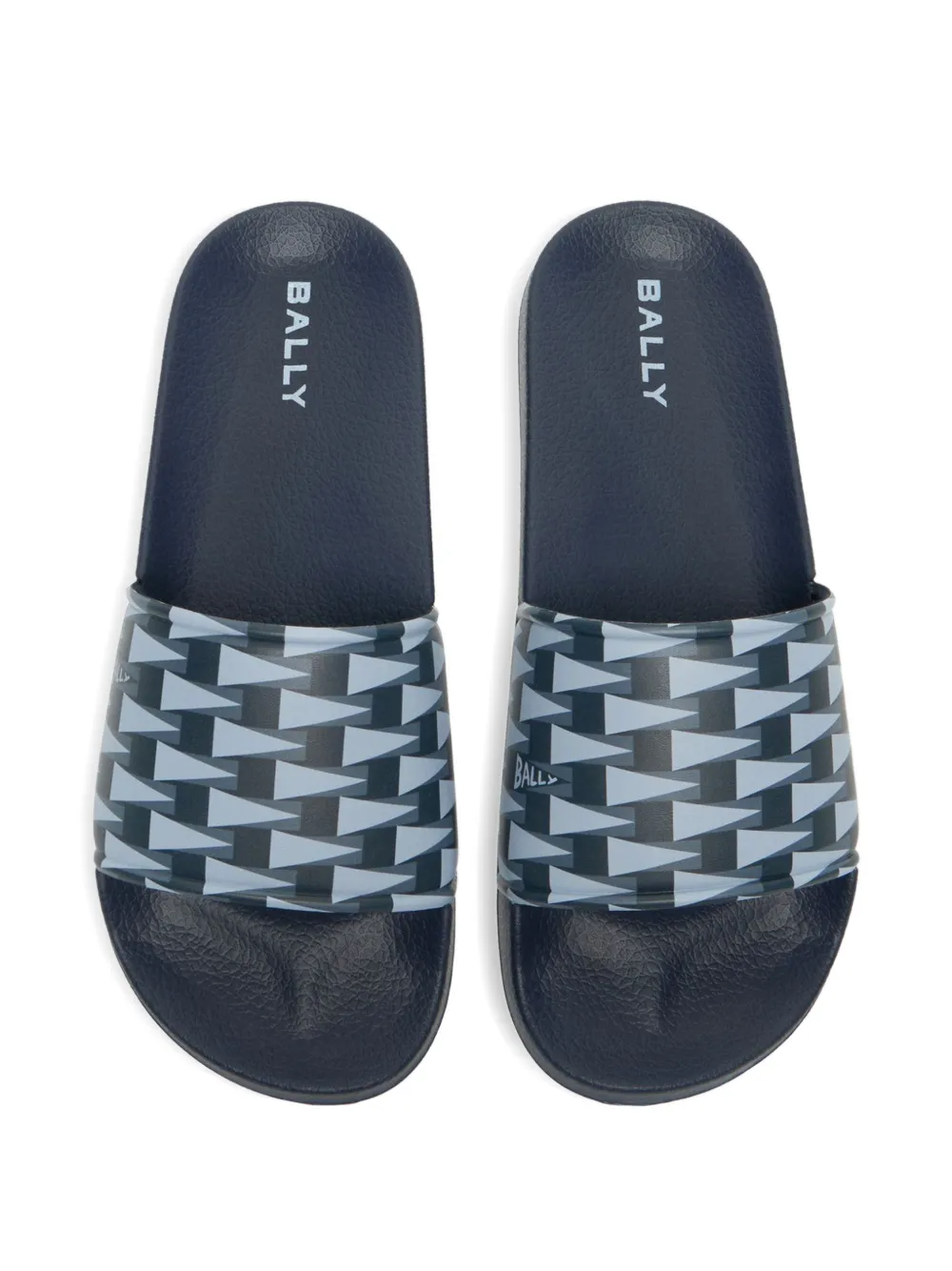 Bally Slippers met geometrische print Blauw