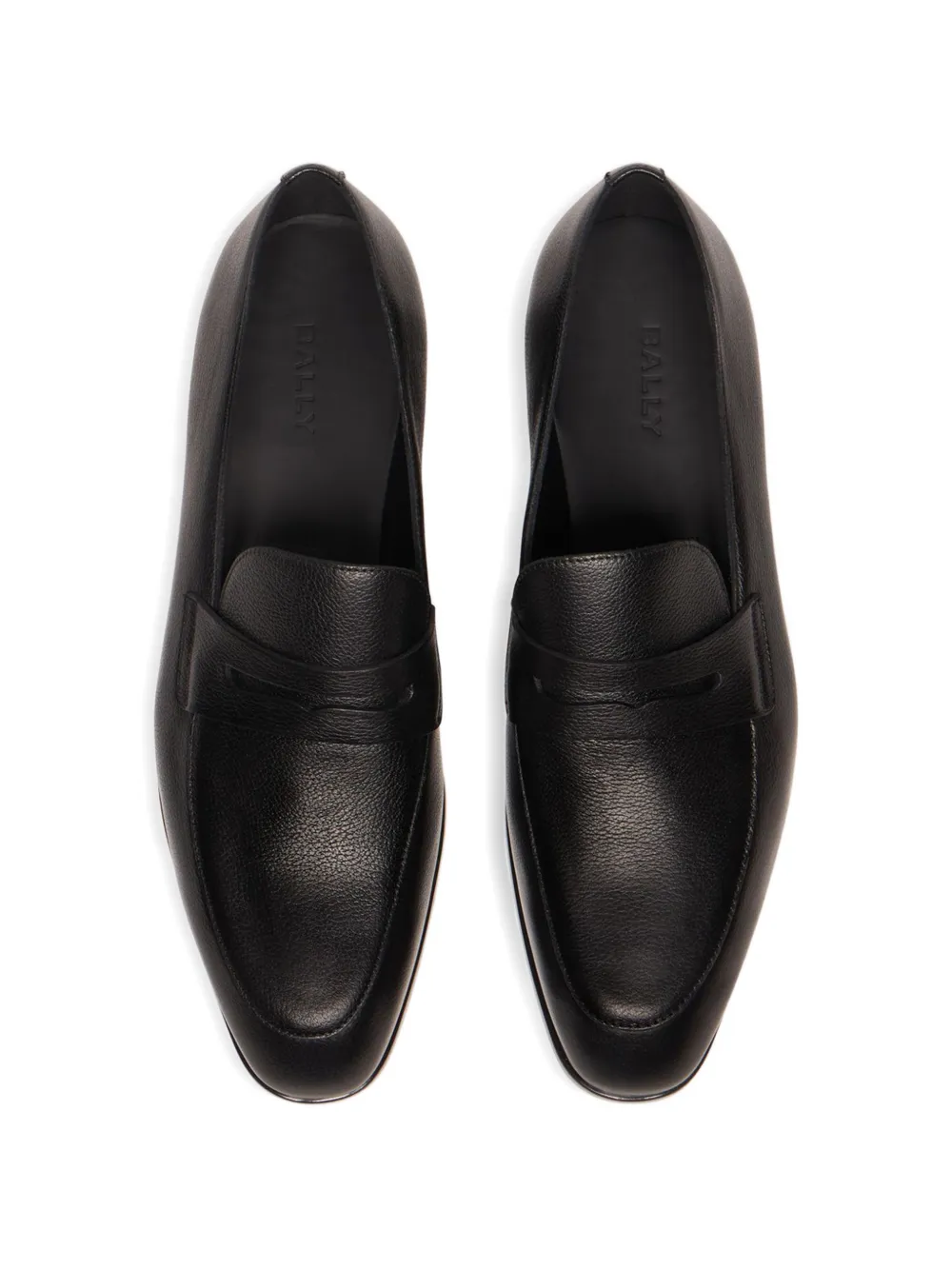 Bally Onizy grained leather loafers Zwart