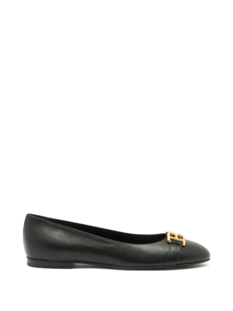 Bally logo-plaque leather ballet flats