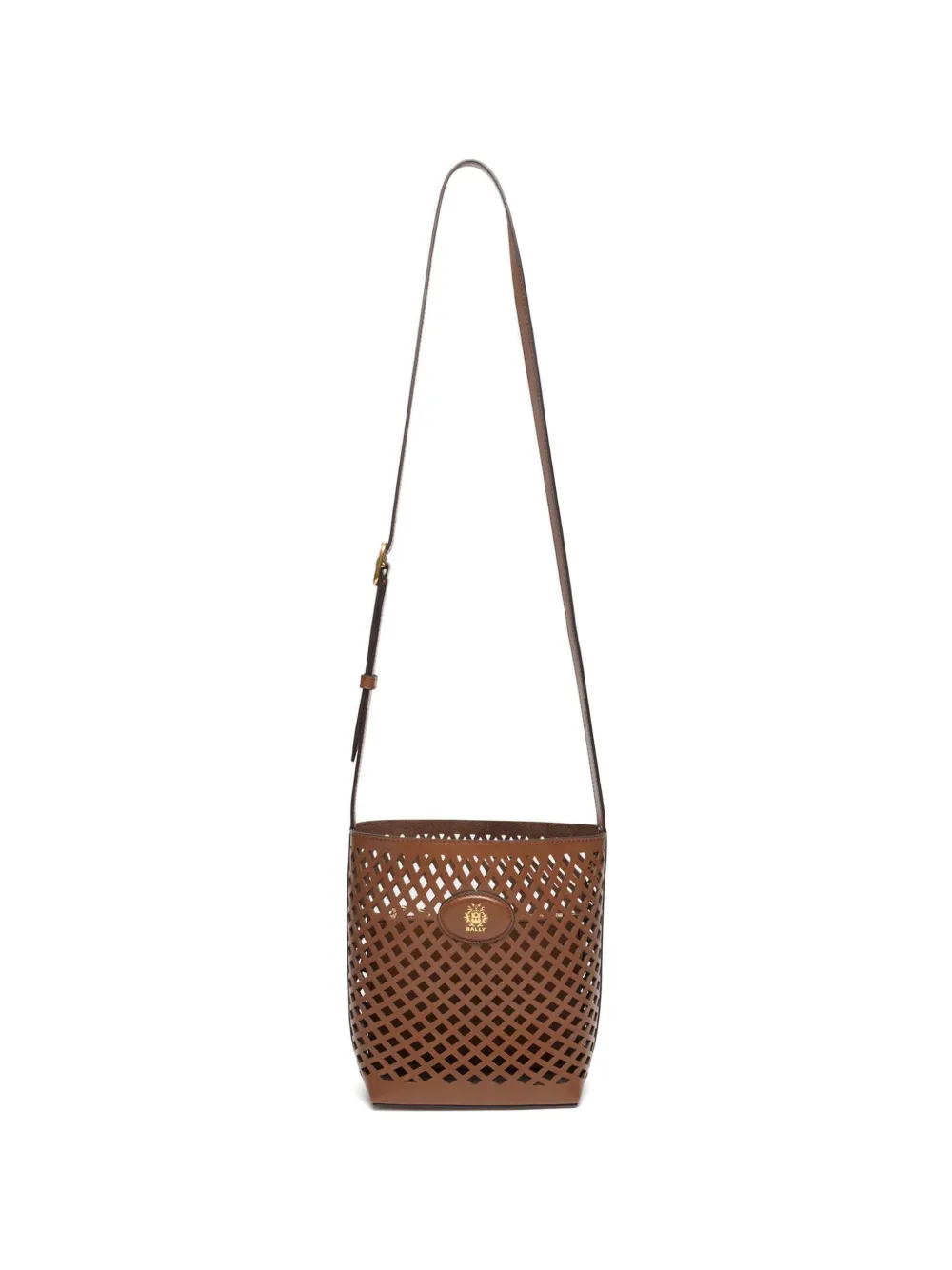 Bally laser-cut leather bucket bag - Marrone