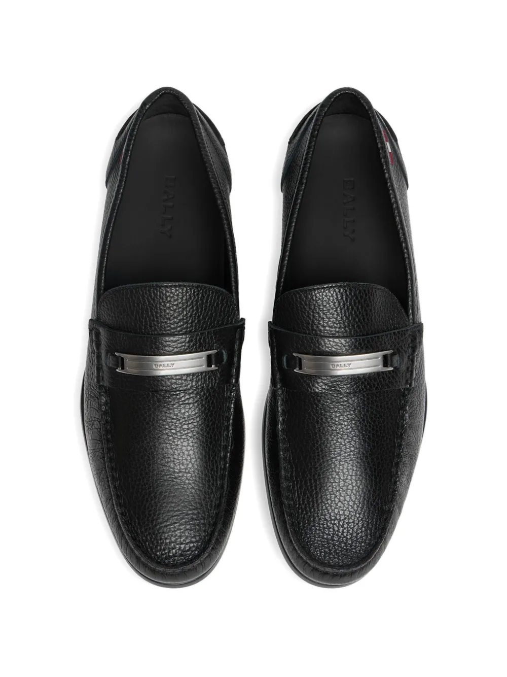 Bally Cronus grained leather loafers Zwart