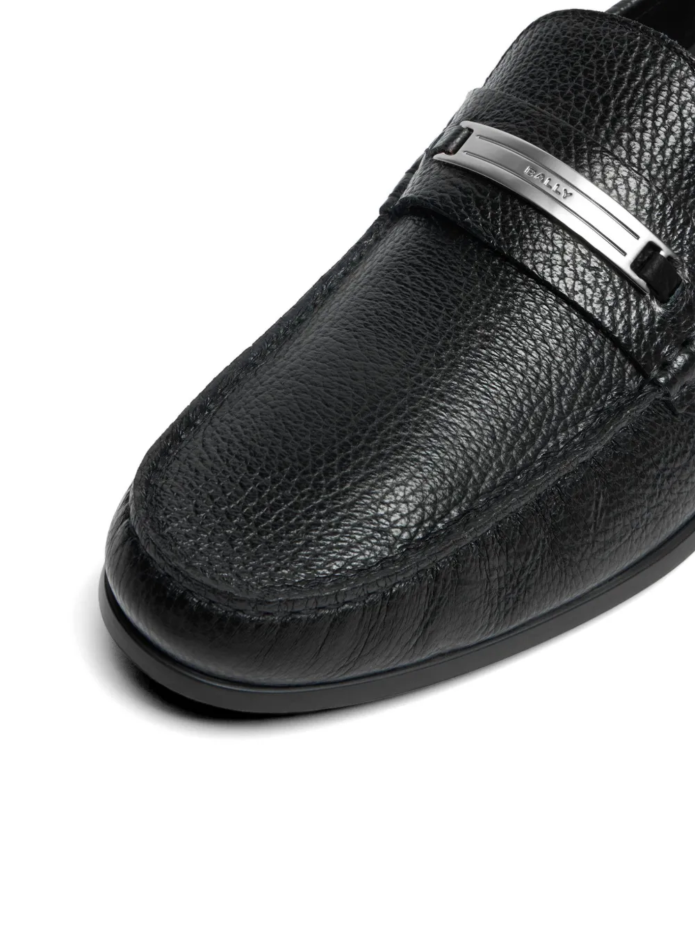 Bally Cronus grained leather loafers Zwart