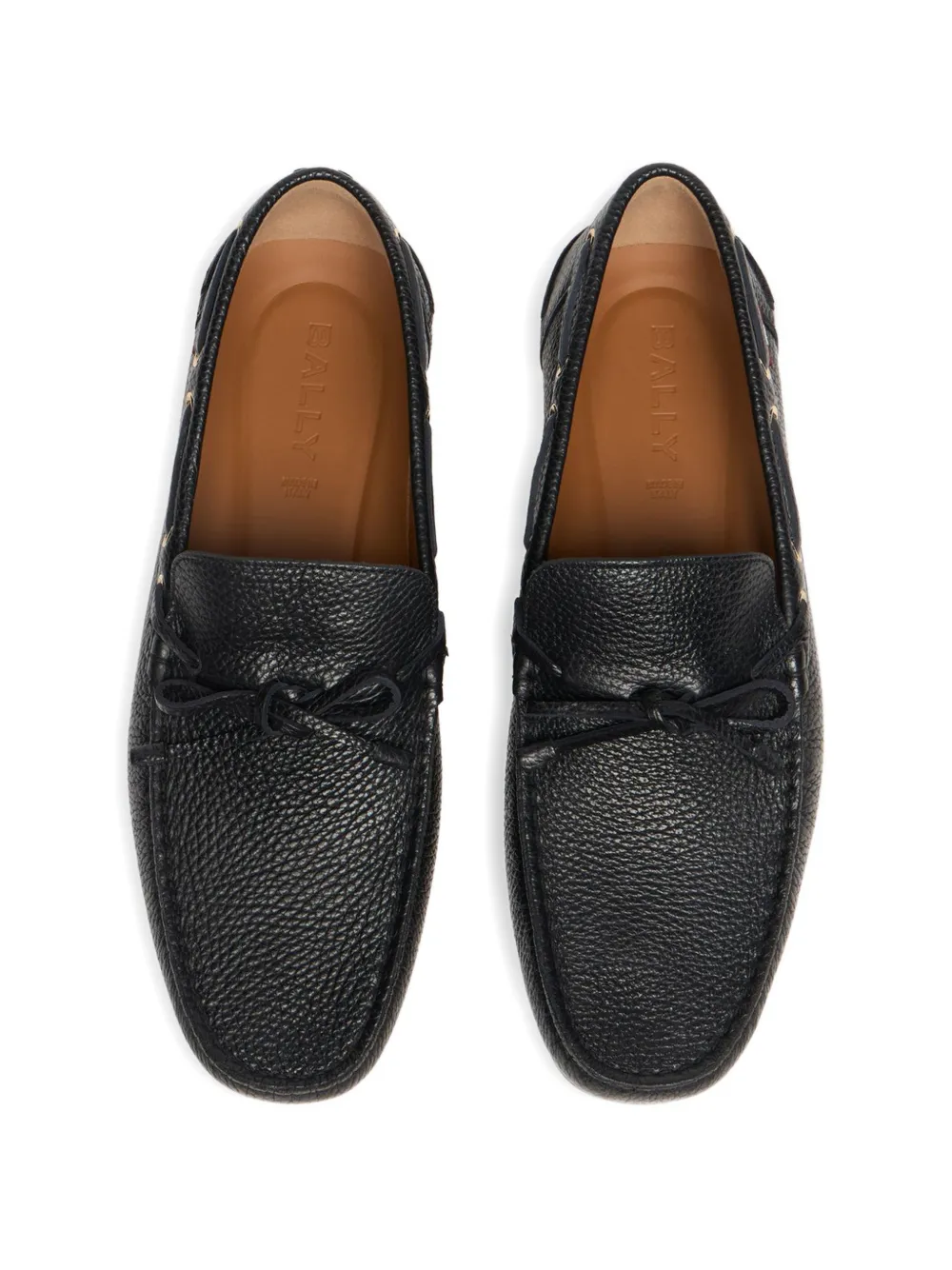 Bally Clay grained-leather loafers Zwart