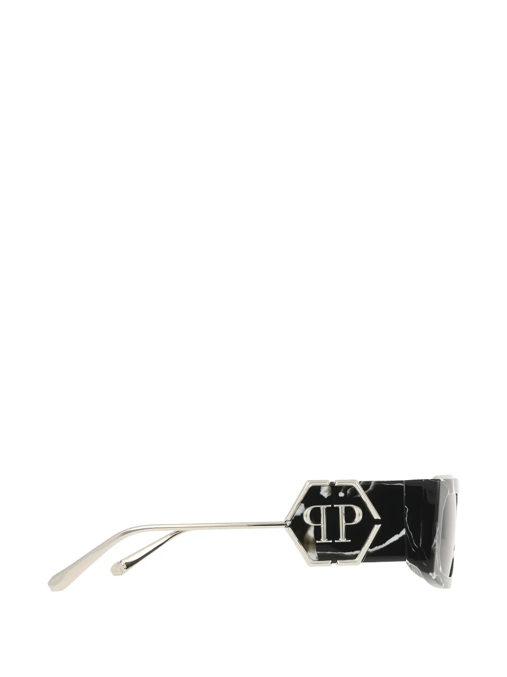 Philipp Plein Eyewear Zonnebril met rechthoekig montuur Zwart