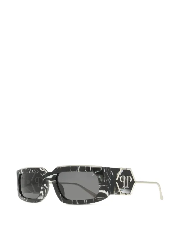 Philipp Plein Eyewear Rectangle Marble Sunglasses | Black  display picture 1