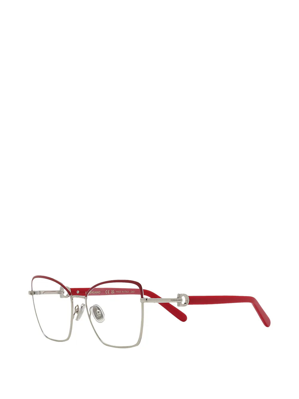 Ferragamo Eyewear Zonnebril met vlinder montuur Zilver