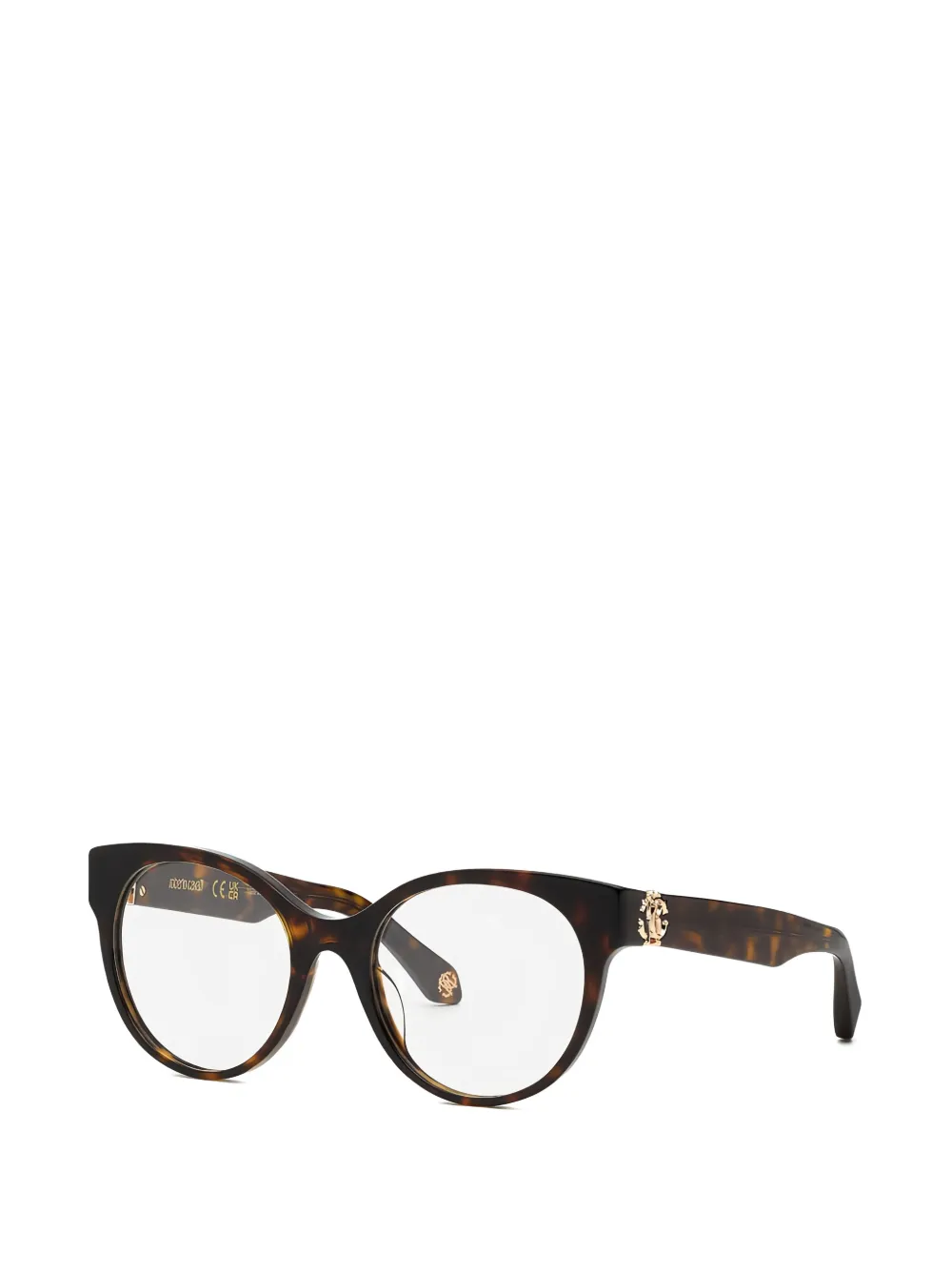 Roberto Cavalli Bril met rond montuur Bruin