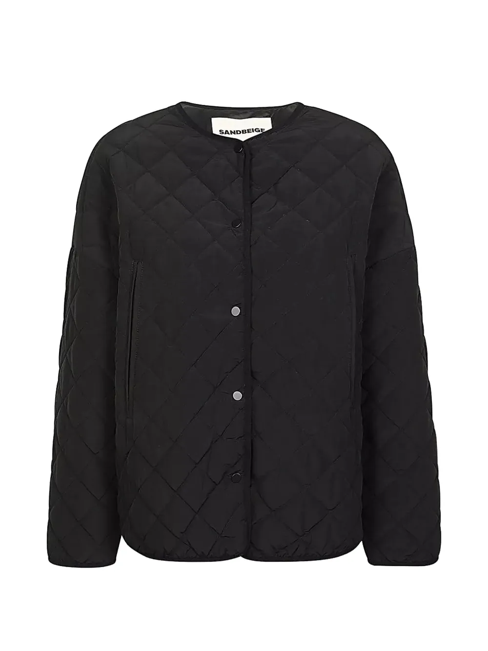 SANDBEIGE quilted crew-neck jacket - Schwarz