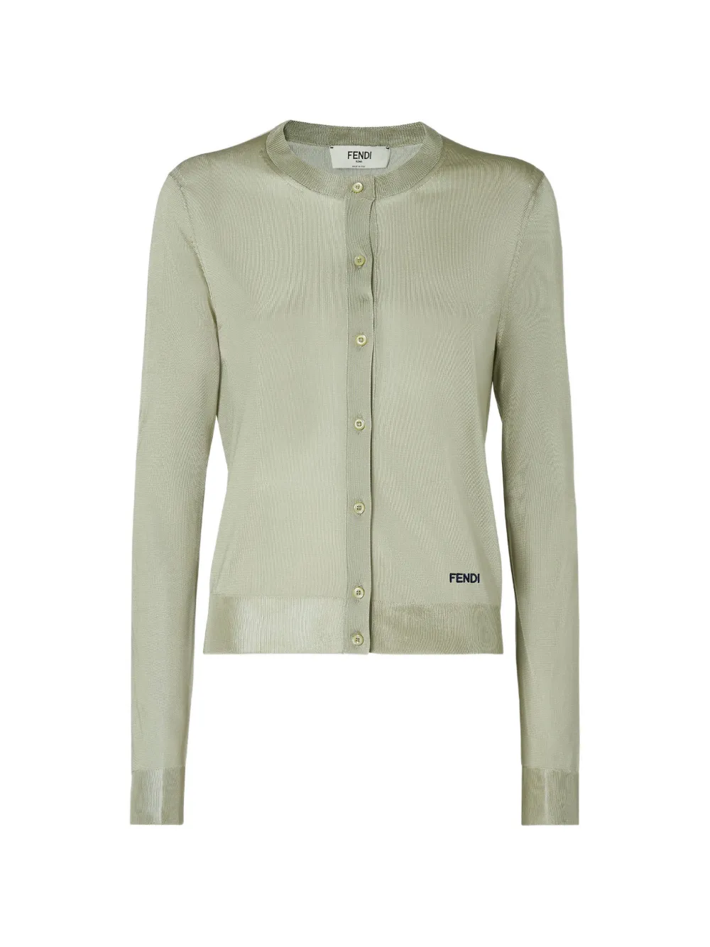 FENDI logo-embroidery cardigan - Verde
