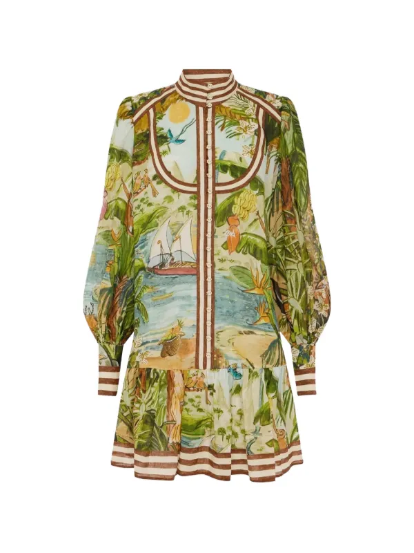 alemais green dress Second-Hand UK 10 when layering options can articulate nuanced style statements ALEMAIS Toucan Tango Mini Dress